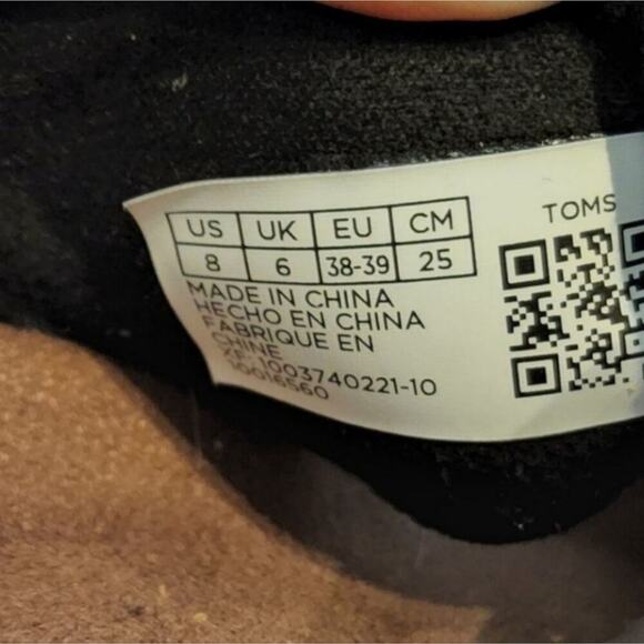 Toms Paloma leopard print Platform black suede strappy sandals slides size 8 - Picture 4 of 8